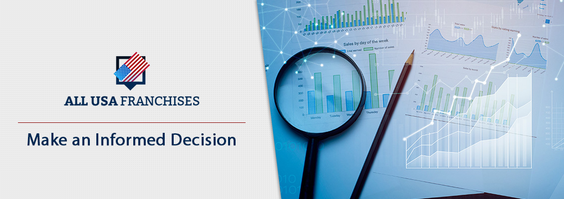 Magnifying Glass Over Franchise Documents and Charts