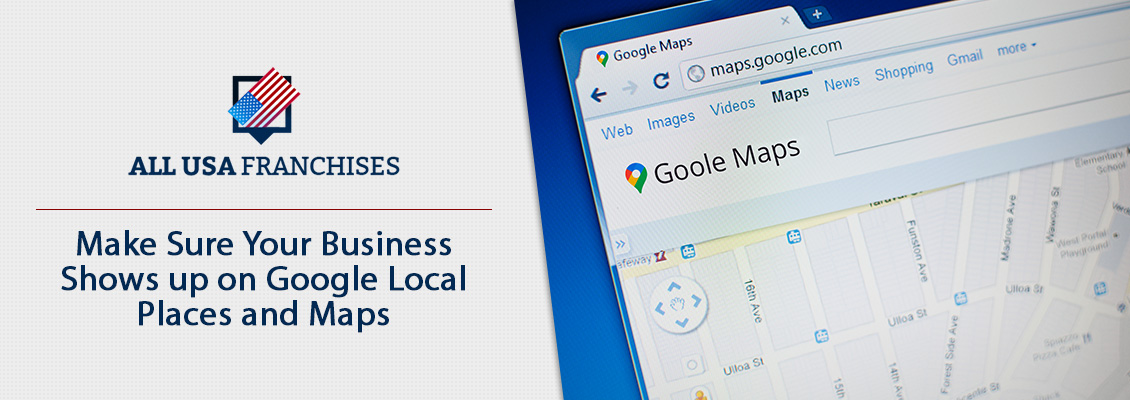 Browser Showing a Franchise Search on Google Maps
