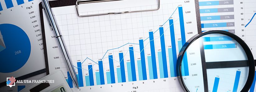 Charts With Franchise Information and a Magnifying Glass 