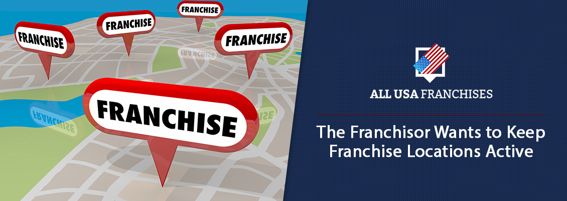 Franchise Locations on a Map Kept Active by the Franchisor