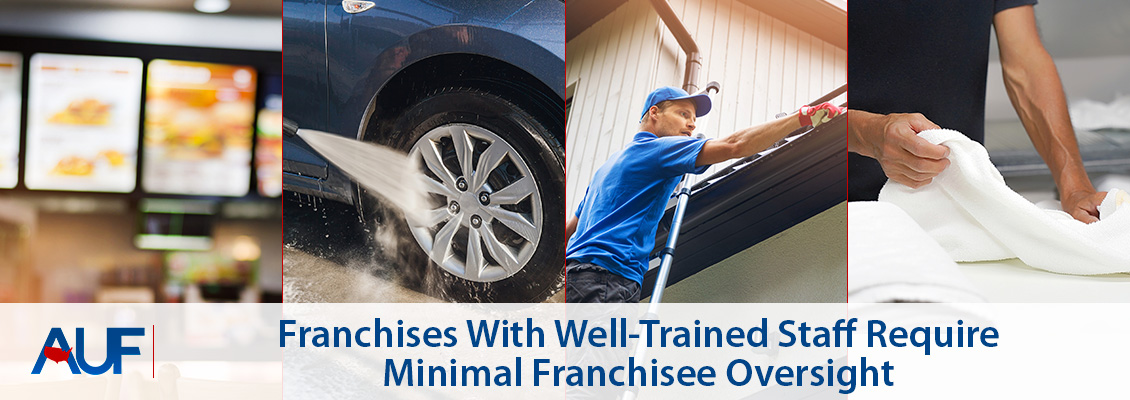 Collage: Restaurant, Car Wash, Gutter Cleaning, Laundromat; Semi-Absentee Franchises With Trained Staff Require Minimal Franchisee Oversight