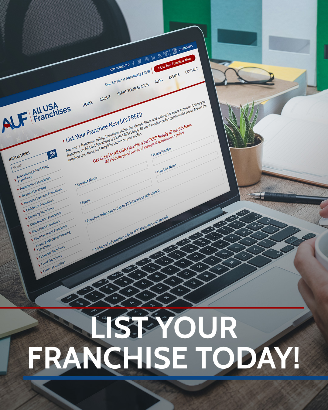 List Your Franchise Today!